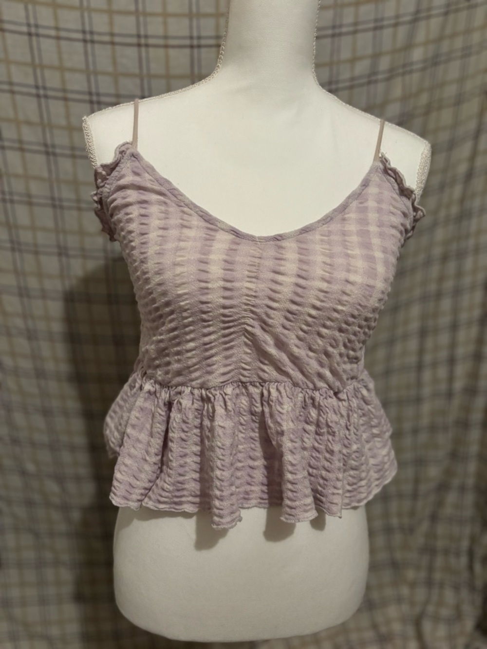 Urban Outfitters Lilac Textured Peplum Cami